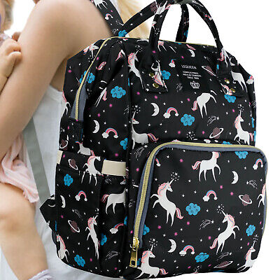 LEQUEEN Unicorn Baby Diaper Bag Mummy Maternity Nappy Large Changing Backpack