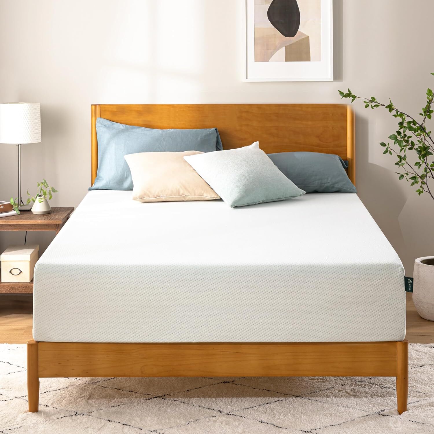 12" Memory Foam Mattress Green Tea Infusion High Density Support Base White New