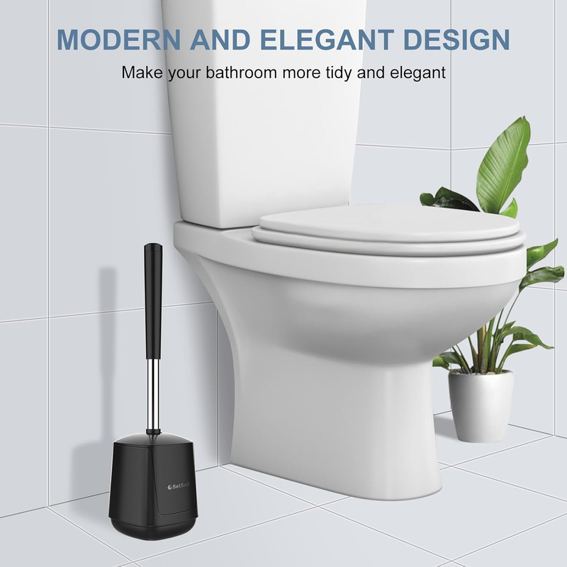 Toilet Bowl Brush and Holder Automatic Toilet Brushes for Bathroom with Holder V
