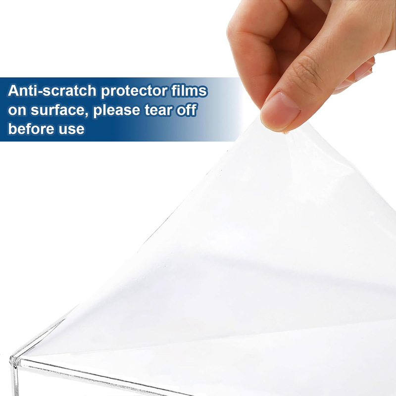 2 Pack Clear Acrylic Display Risers, 12"x5"x3.3" Thick Acrylic Display Stand Sho