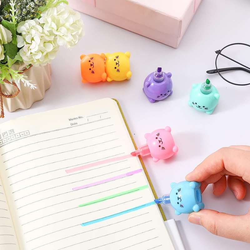 4 Pack 20 Pcs Cute Mini Highlighter Pens Stackable Kawaii Marker Pens Classroom