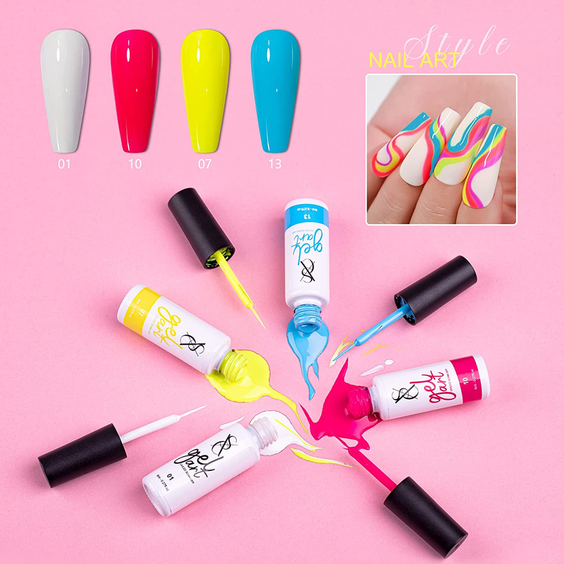 SXC Cosmetics Gel Liner Nail Art Set of 24 Colors Series Gel Art Paint Polish fo