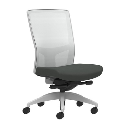 Union & Scale Workplace2.0 Fabric Task Chair Iron Ore Integrated Lumbar Armless