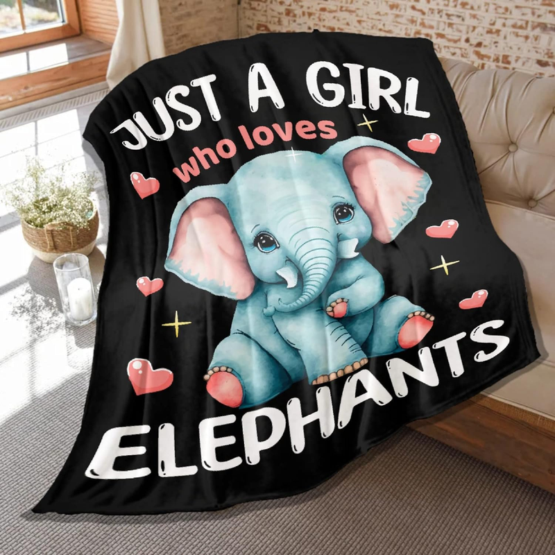 Elephant Blanket Gifts for Girls KidsJust Girl Who Loves Elephants ThrowsSoft...