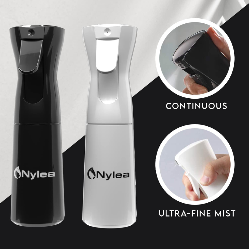 Continuous Hair Spray Bottle [2-Pack] Refillable Ultra Fine Mist Small Spray Bot