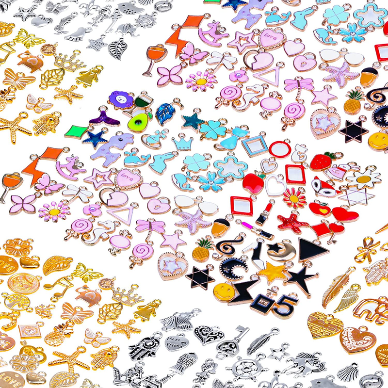150PCS Bracelet Charms for Jewelry Making Wholesale Bulk Lots Jewelry Making Sil