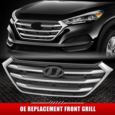 [Горизонтальные планки] Для передней решетки радиатора в стиле OE 16-17 Tucson с серебристым молдингом