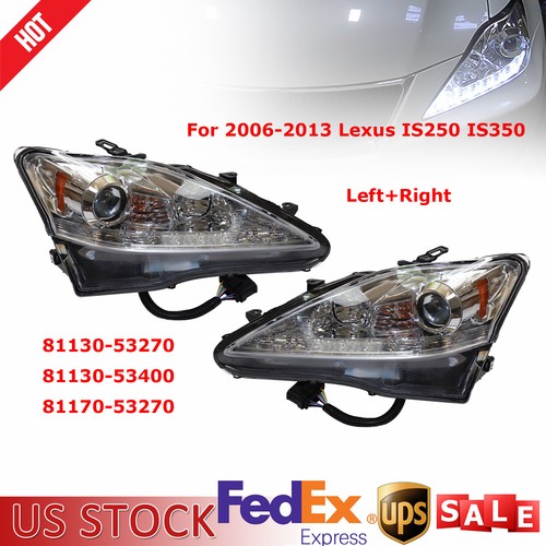 For 2006-2012 2013 Lexus IS250 IS350 Left+Right LED DRL