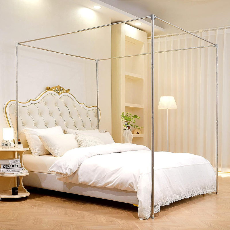 Bed Frame Full Size, Thicken Stainless Steel Bed Canopy Fram