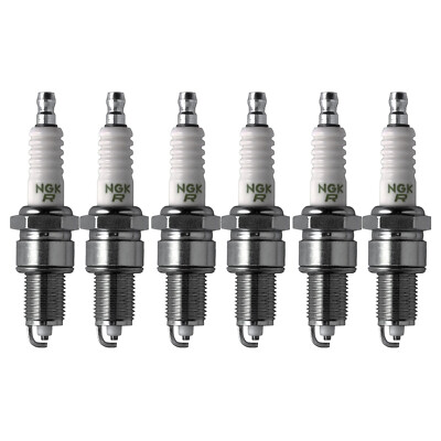 NGK V-Power Spark Plug Set (6 Pieces) 5077 For BMW E23 E24 E30 E32 E34 L6