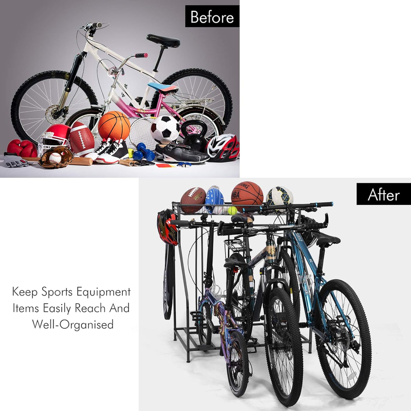 Bike Stand Rack, 3 Bicycle Floor Parking Stand, Bike Rack for Garage Storage, 3
