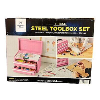 Member's Mark 11'' Toolbox with 5 Piece Tool Set - Pink