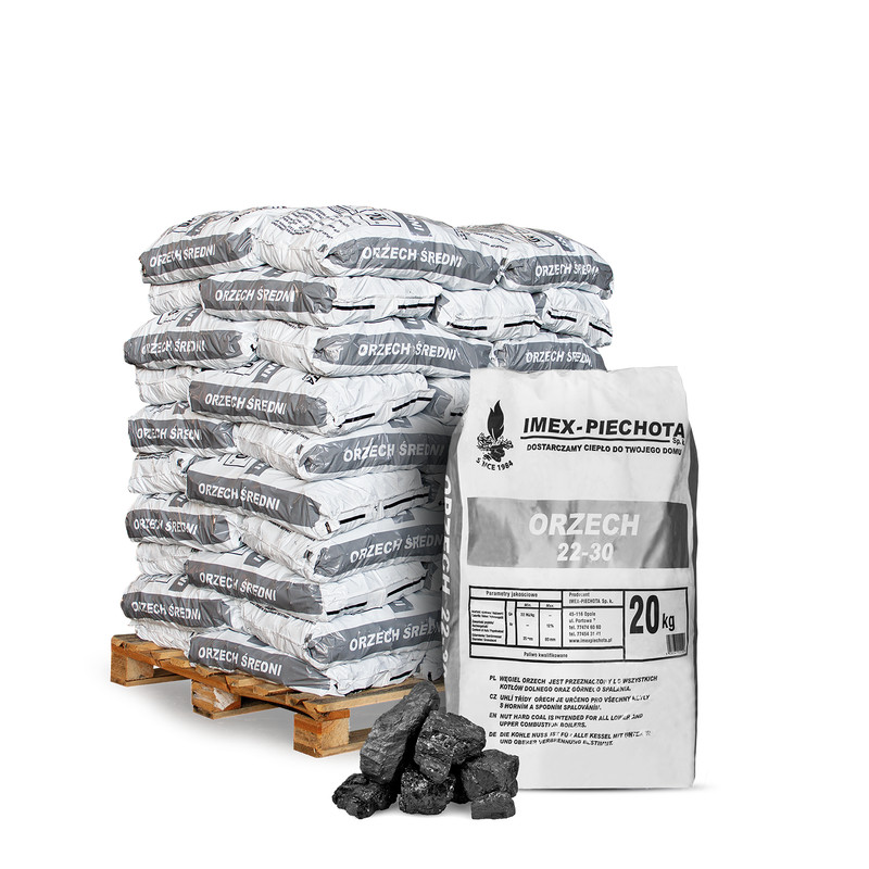 Steinkohle Nusskohle Heizkohle Kohle Nuss 25-60mm 20kg X 50 Sack 1000kg Palette