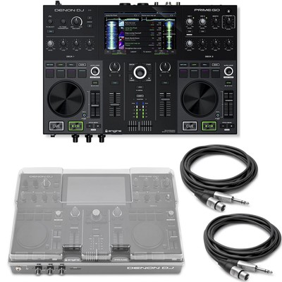 Denon DJ Prime Go 2-Deck Rechargeable DJ Console w/ Mixware Decksaver & Cables