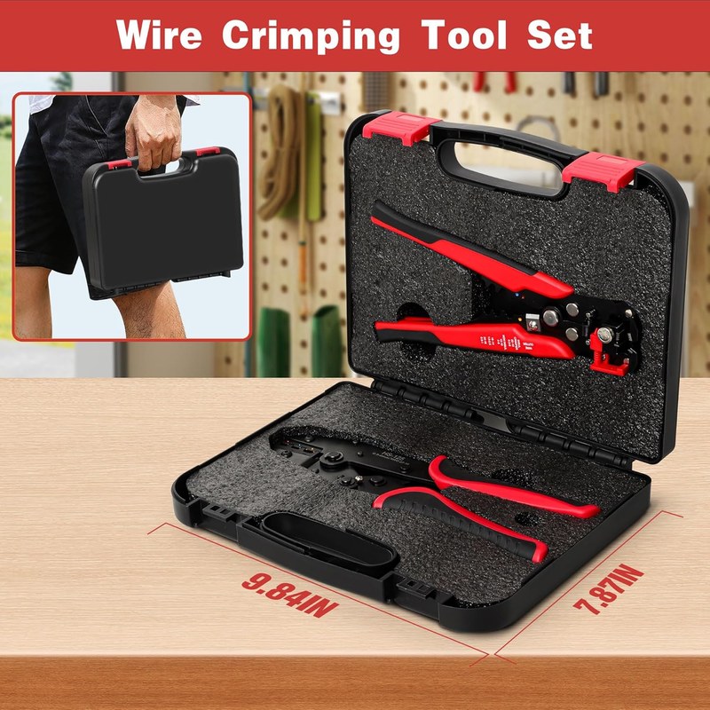 Electrical Wire Stripper & Crimper, AWG 24-10, Heat Shrink Con...