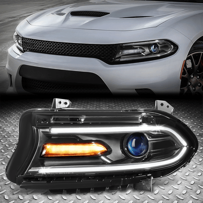 [LED DRL] Для 15-22 Dodge Charger OE Style Левая фара проектора со стороны водителя