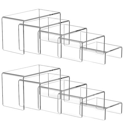 Ouskr Acrylic Risers for Display 10 Pcs Acrylic Display Riser Clear Display St