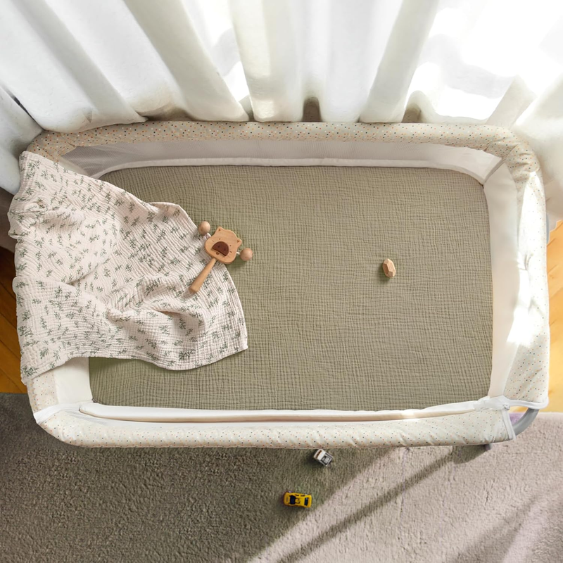 Muslin Bassinet Sheets Baby: Cotton Bedside Sleeper Bassinet Sheets Fitted for B