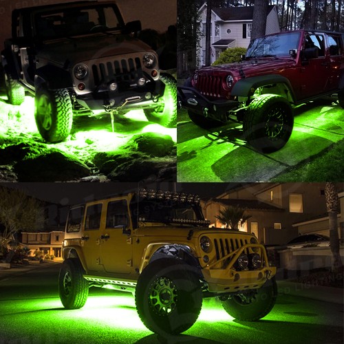 Green 24 Pods LED Rock Lights For Jeep Offroad Boat Truck UTV ATV Underbody Lamp