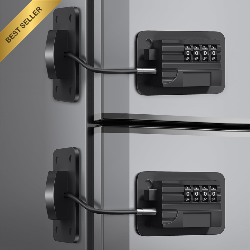 2PCS 4-Digit Password Fridge Lock – Child Safety Refrigerator Door Lock with Com