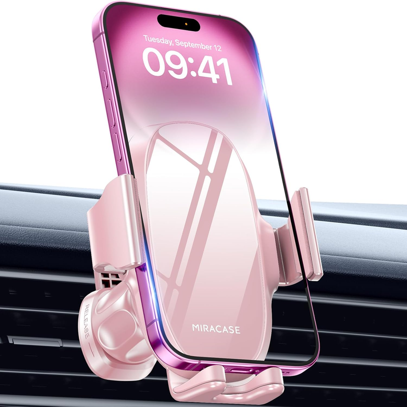 Phone Holder for Car Air Vent【Stability via Clip & Metal Hook】 Car Phone Holder
