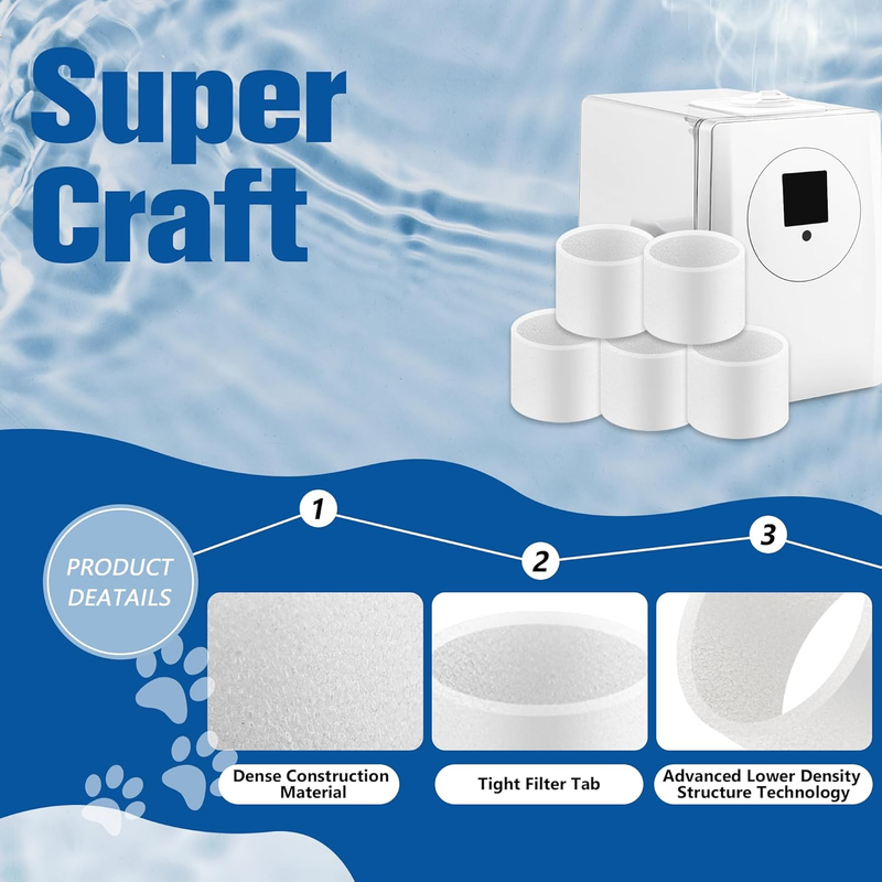 20-Pack Top Fill Humidifier Replacement Filters for LEVOIT Classic160, Dual150, 