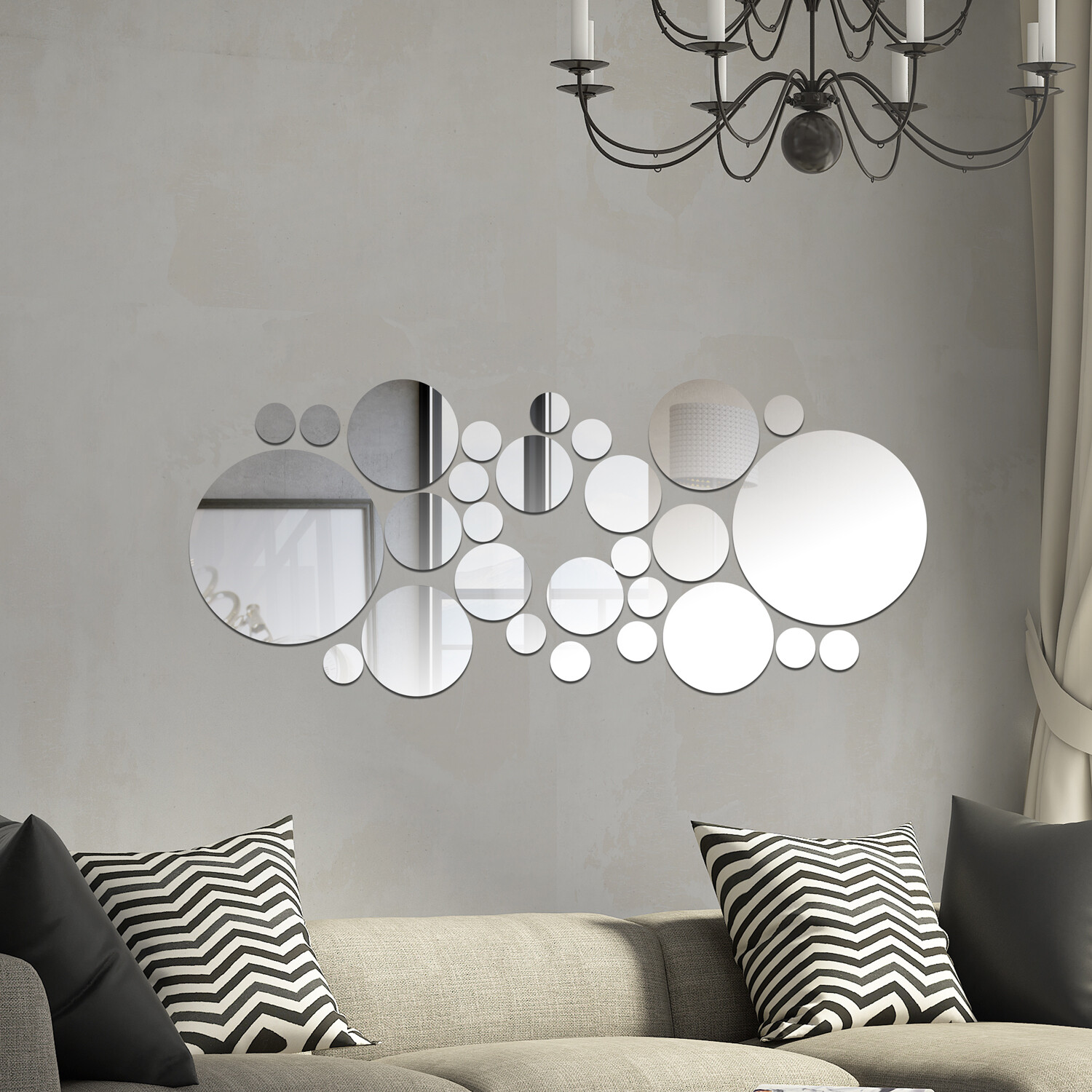 Walplus Round Big Mirror Wall Sticker Art DIY Decals Room Home