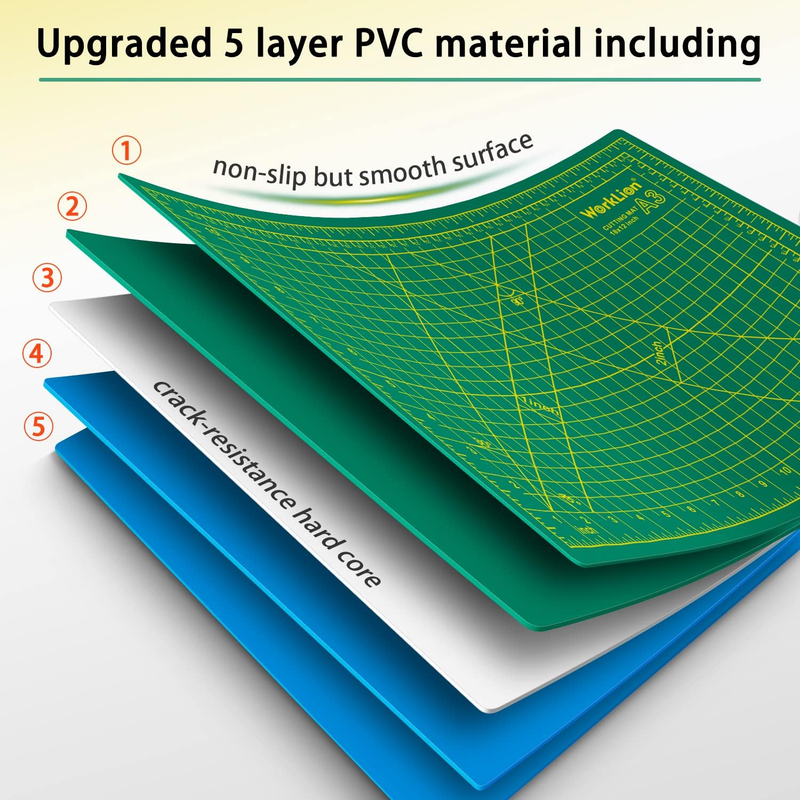 12" x 18" Art Self Healing PVC Cutting Mat, Double Sided, Gridded Rotary Cutting