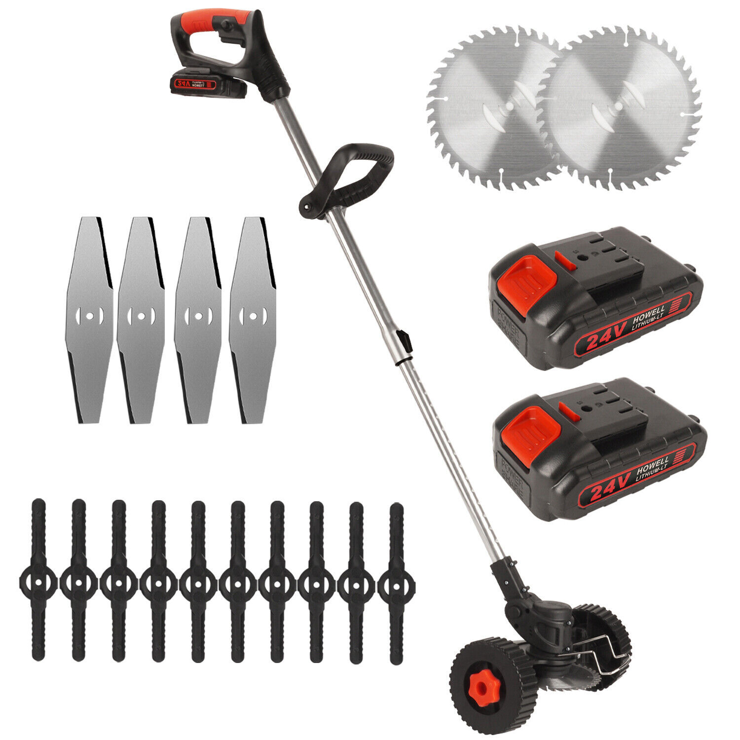 Lawn Mower Cordless Electric Grass Trimmer Weed Eater Portable Handheld Battery