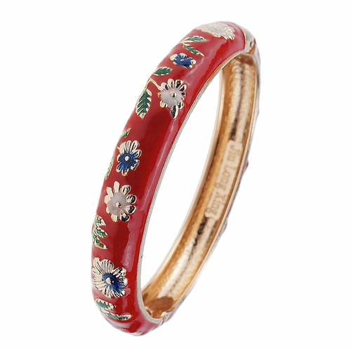 UJOY Sunflower Cloisonne Bracelet Bangle Folk Gold Women Beauty Gift Jewelry Box