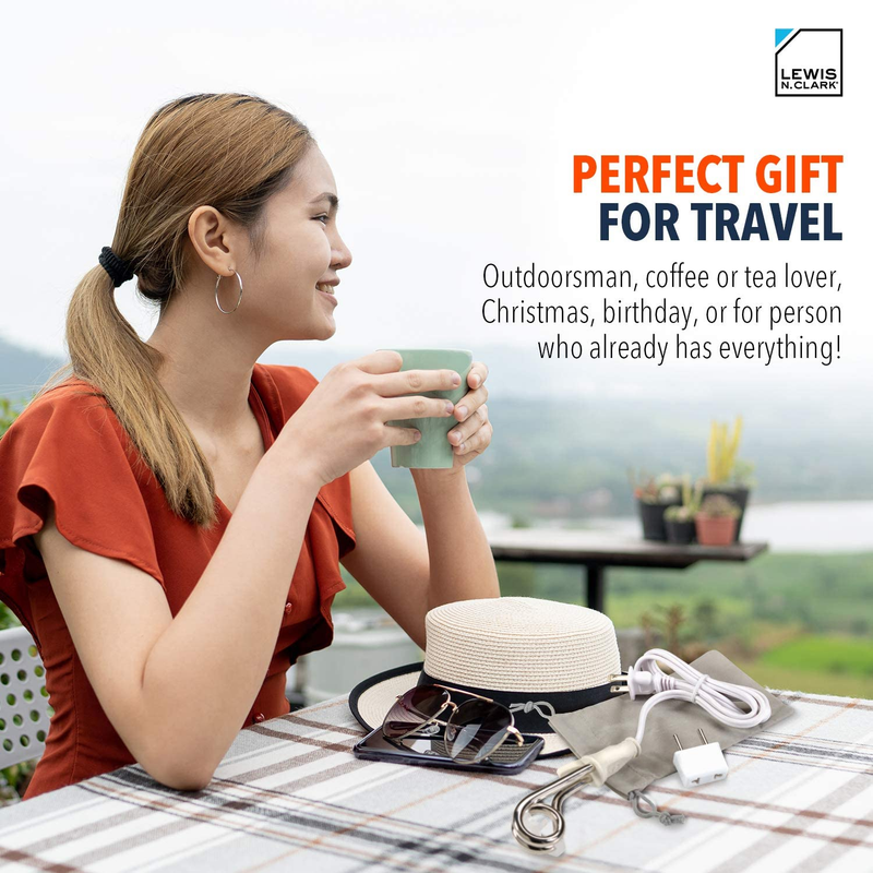 Portable Immersion Water Heater, Electric Kettle Alternative for Coffee, Tea + H