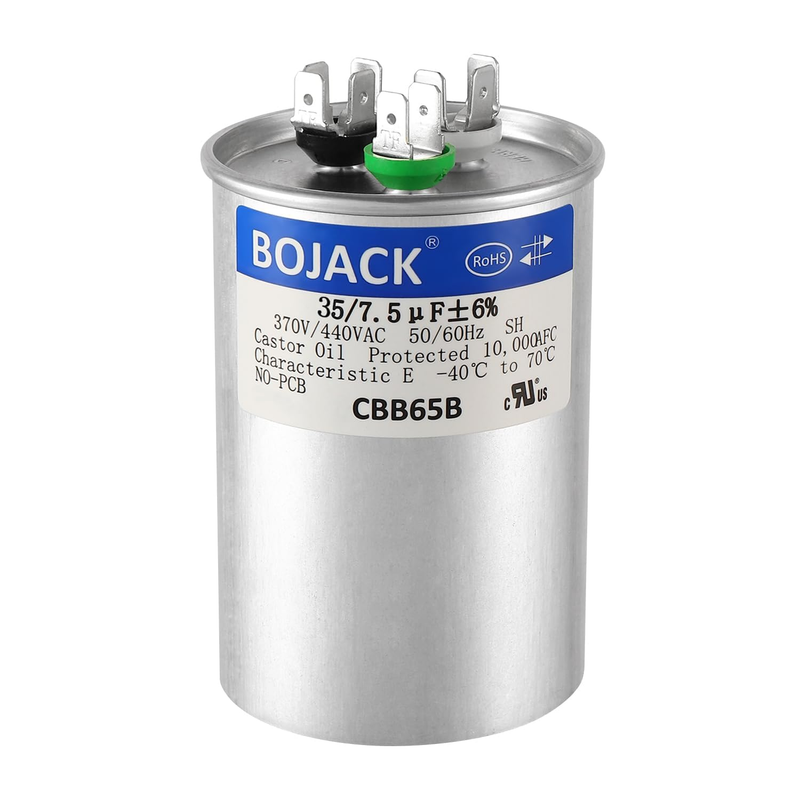 35+7.5 Uf Dual Run Capacitor for AC Motor Fan Start Heat Pump 370V 440V