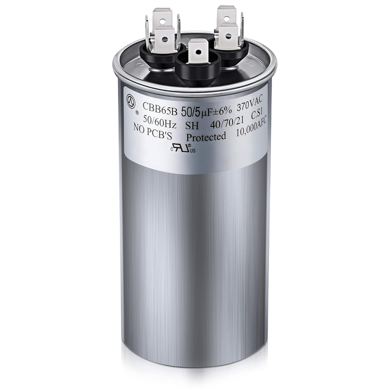 50/5 MFD 370/440V CBB65 Dual Run Capacitor for AC Motor Heat Pump Fan