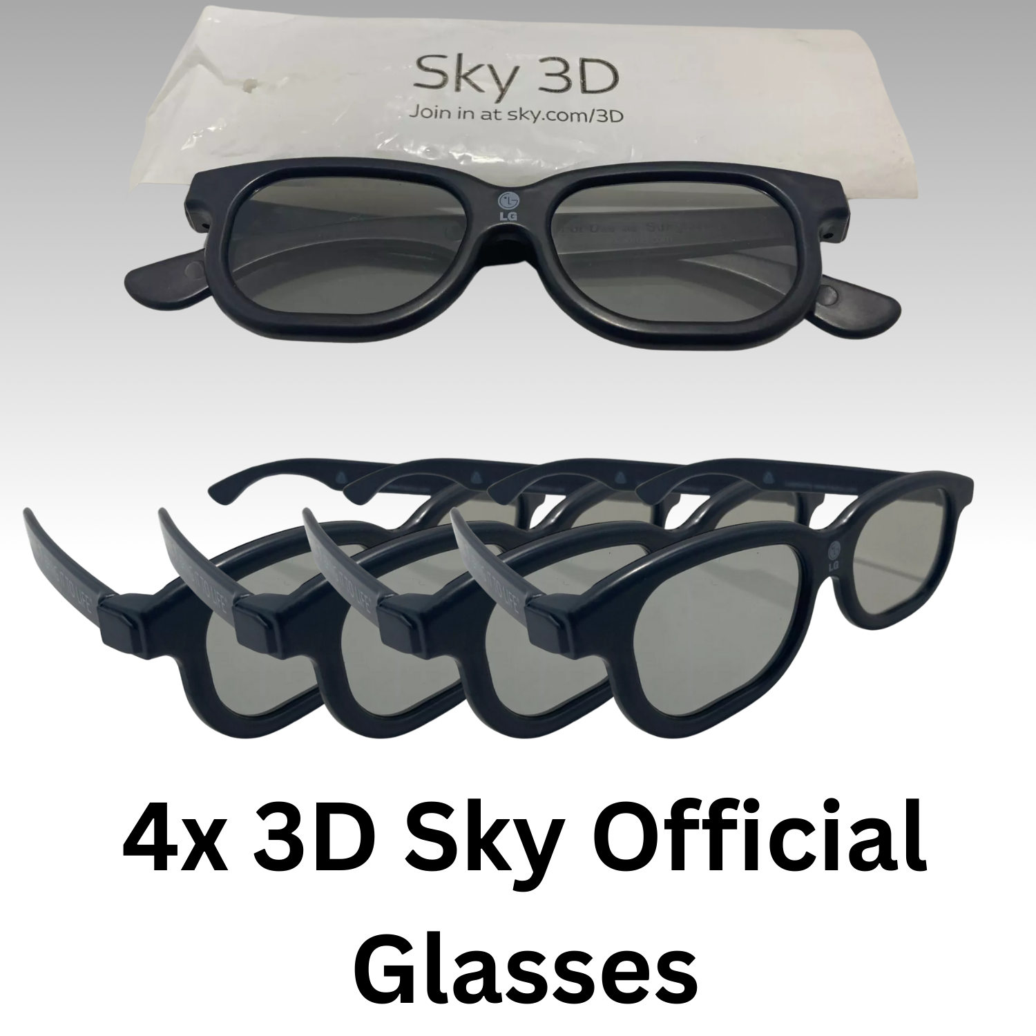 K-POP・アジア 3D GLASS SKY 3D Glasses 4x Genuine Black Guinness Passive LG Samsung