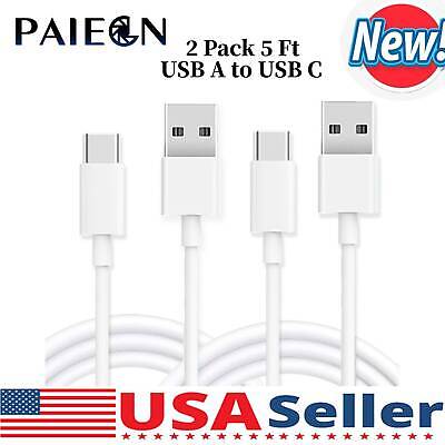 2xUSB to Type C Charger Cable Fast Charging for Samsung S23 S20 S21 S22 Cord 5ft