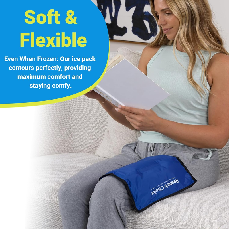 Gel Soft Flexible Ice Pack for Injuries Reusable - (Large: 11"x14.5") for Hip, S