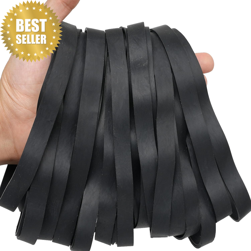 Rubber Bands Size#107 Black 20Pcs Heavy Duty Big Wide Rubber Band Elastic Bands