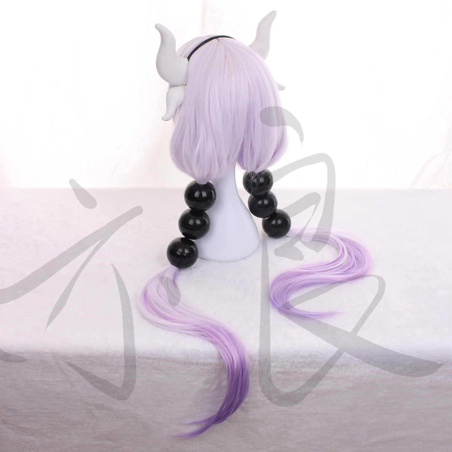 Miss Kobayashi/'s Dragon Maid Kanna Kamui Cosplay Long Wig Balls Tail Horns UK