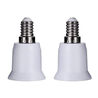 2-Pack E17 to E26 E27 Light Socket Adapter, Bulb Base Screw Converter (E17 to...