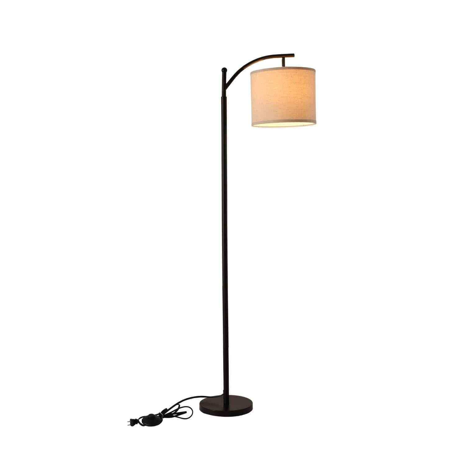 CEDAR HILL 62 in. Black Arched Floor Lamp with Fabric Shade CEDAR HILL 62 in. Black Arched Floor Lamp with Fabric Shade