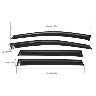 For 2017-2021 Honda CRV CR-V 4PCS Window Visor Vent Sun Rain Guards Deflector