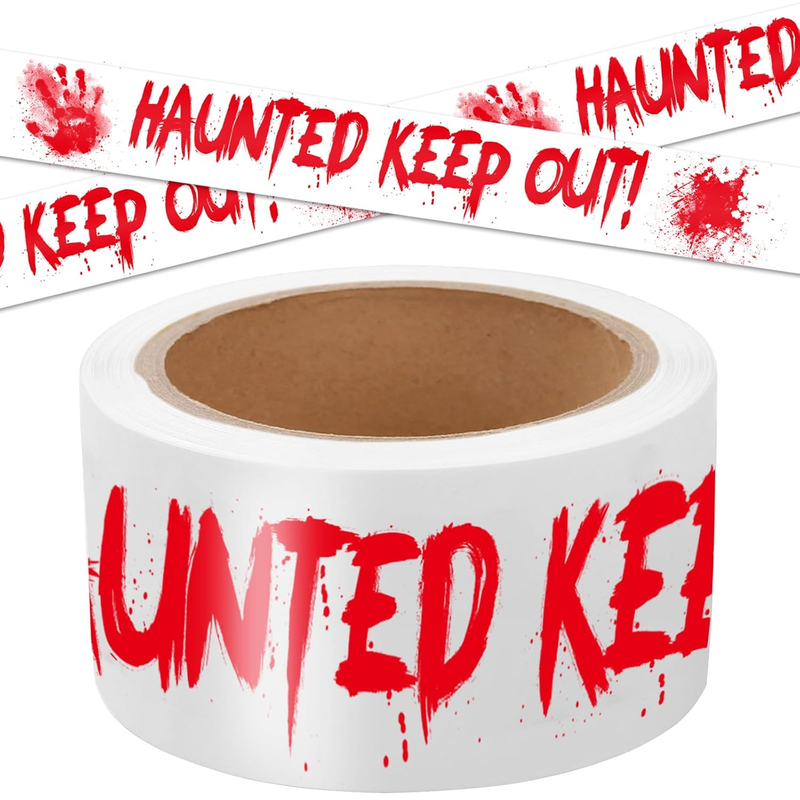 Halloween Caution Tape Barricade Warning Roll Spooky Party Decor Outdoor Indoor