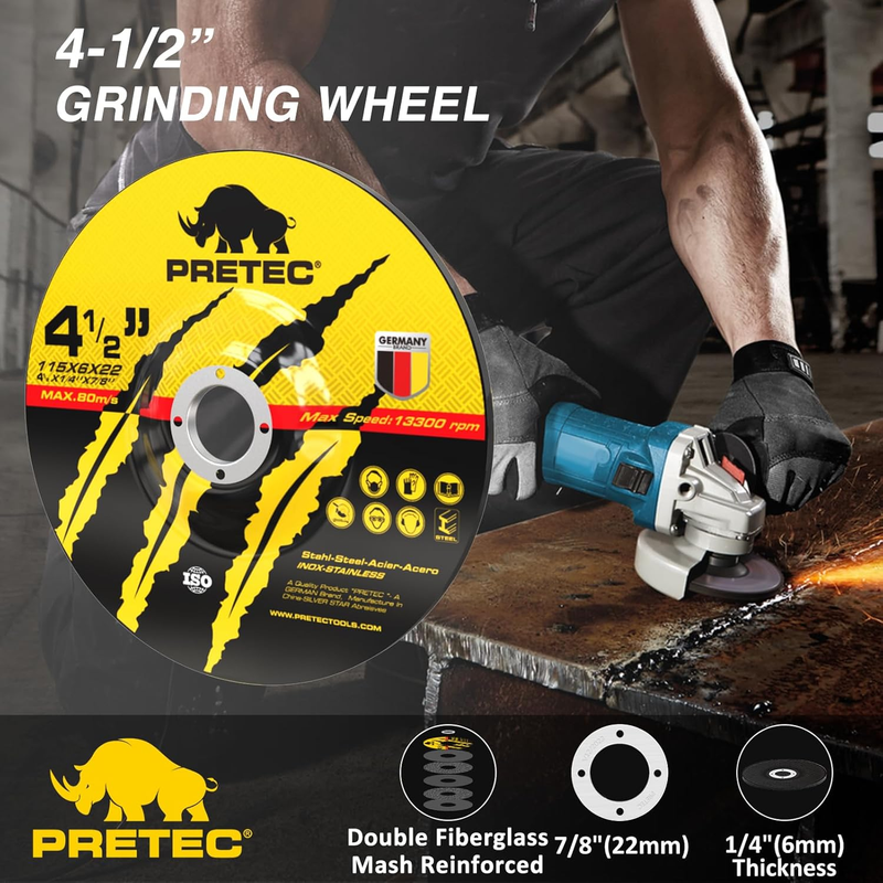 Grinding & Cutting Wheels 4 1/2 inch Set, 20 Packs 4.5" Cut Off Wheels, 3 Packs