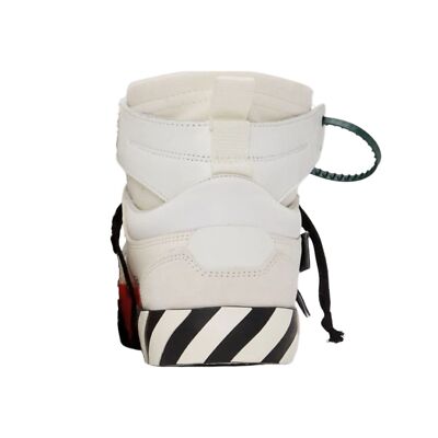 Pre-owned Off-white High Top Vulcanized Leather Mens Style : Om1a225c99lea0010 In White/black