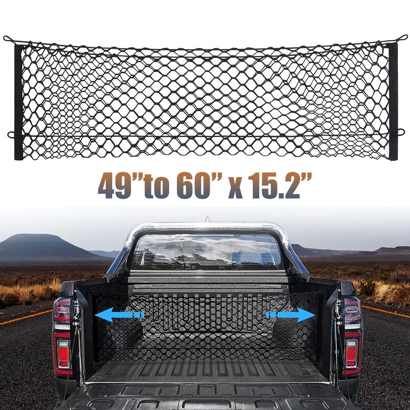 Truck Bed Cargo Net Storage Mesh Organizer for 2013-2021 Chevrolet