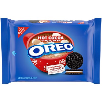 OREO Hot Cocoa Creme Chocolate Sandwich Cookies, Limited Edition, 12.2 oz