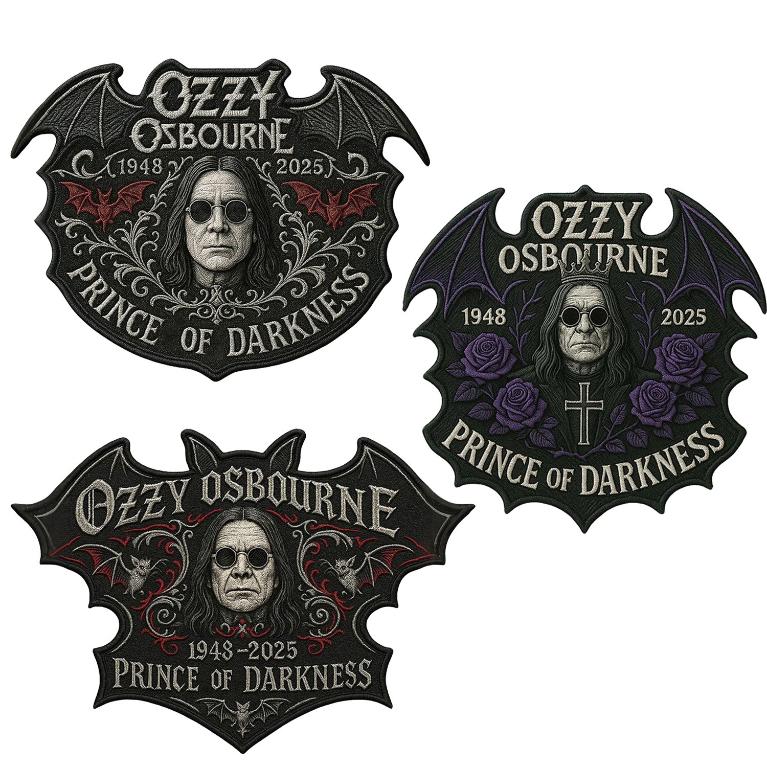 Ozzy Osbourne 1948–2025 Memorial Patch Set - Rock Tribute