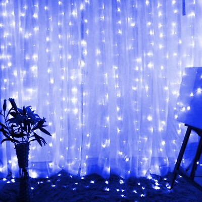 Luces De Cortina 300 LED Decoracion Luz Para Navidad Cuarto Habitacion Remoto