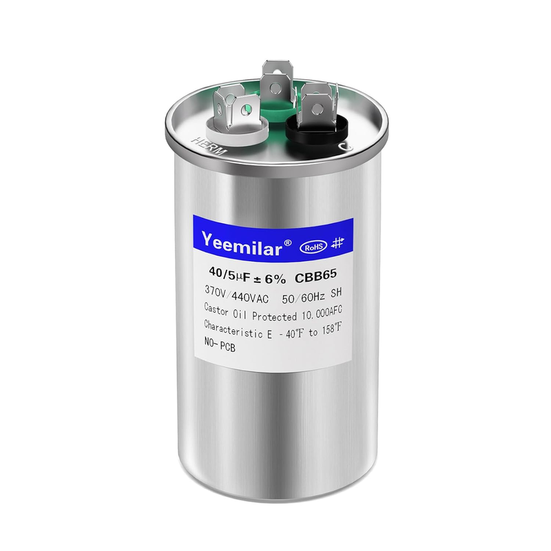 40+5 Uf 370V/440V CBB65 AC Capacitor for HVAC Motor Fan Heat Pump Condenser