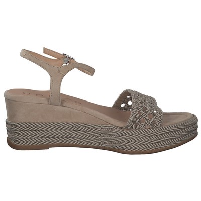 Pre-owned Unisa Kisome Damen Sandalen Sandaletten Sommersandaletten Ks Beige Neu